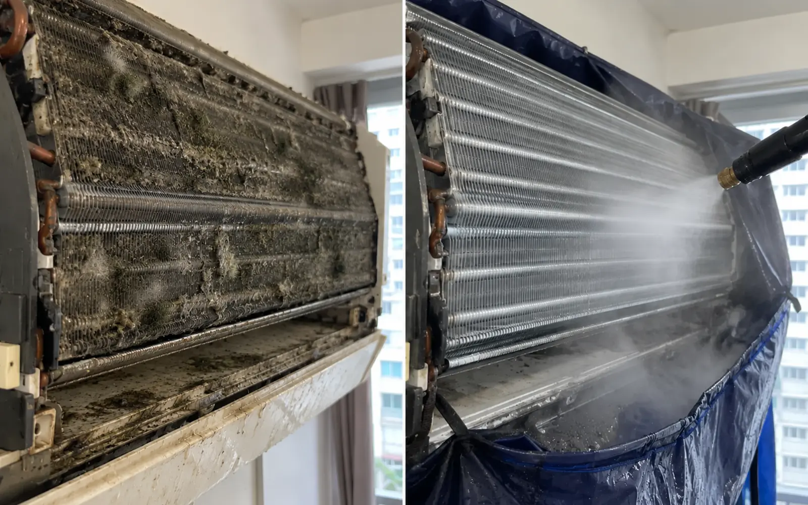 Evaporator coil deep cleaning